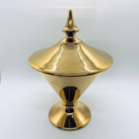 Vintage Royal Winton Golden Age Porcelain MCM Candy Dish Apothecary with Lid - Picture 13 of 13